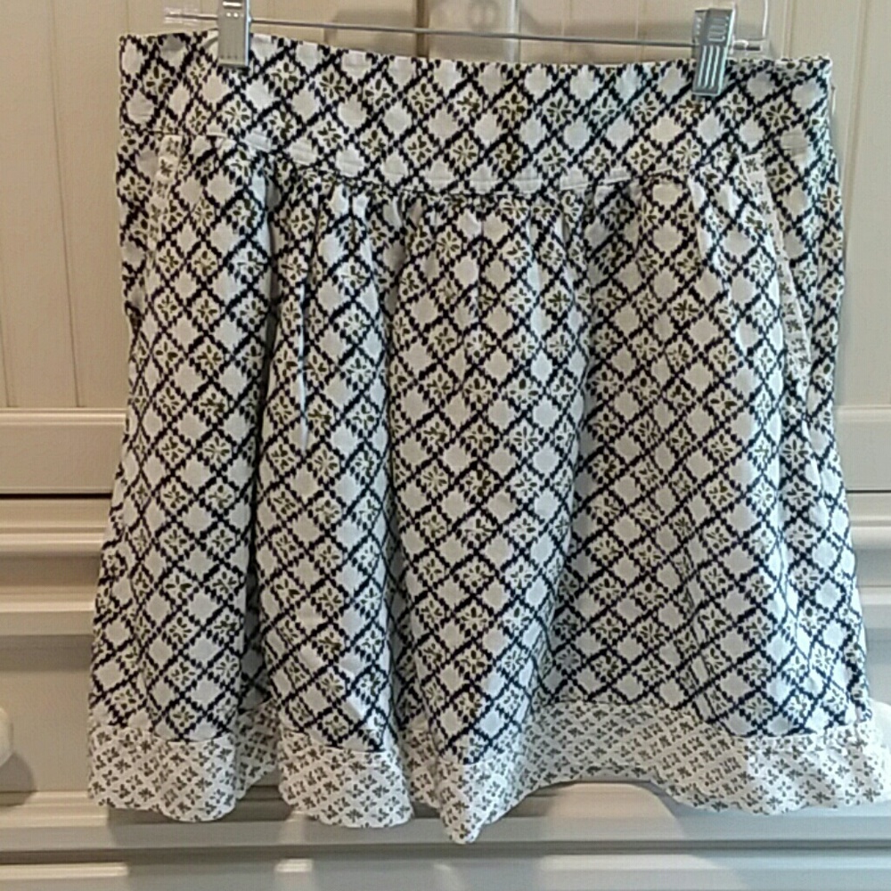 Loft Linen/Rayon Ethnic Print Skirt